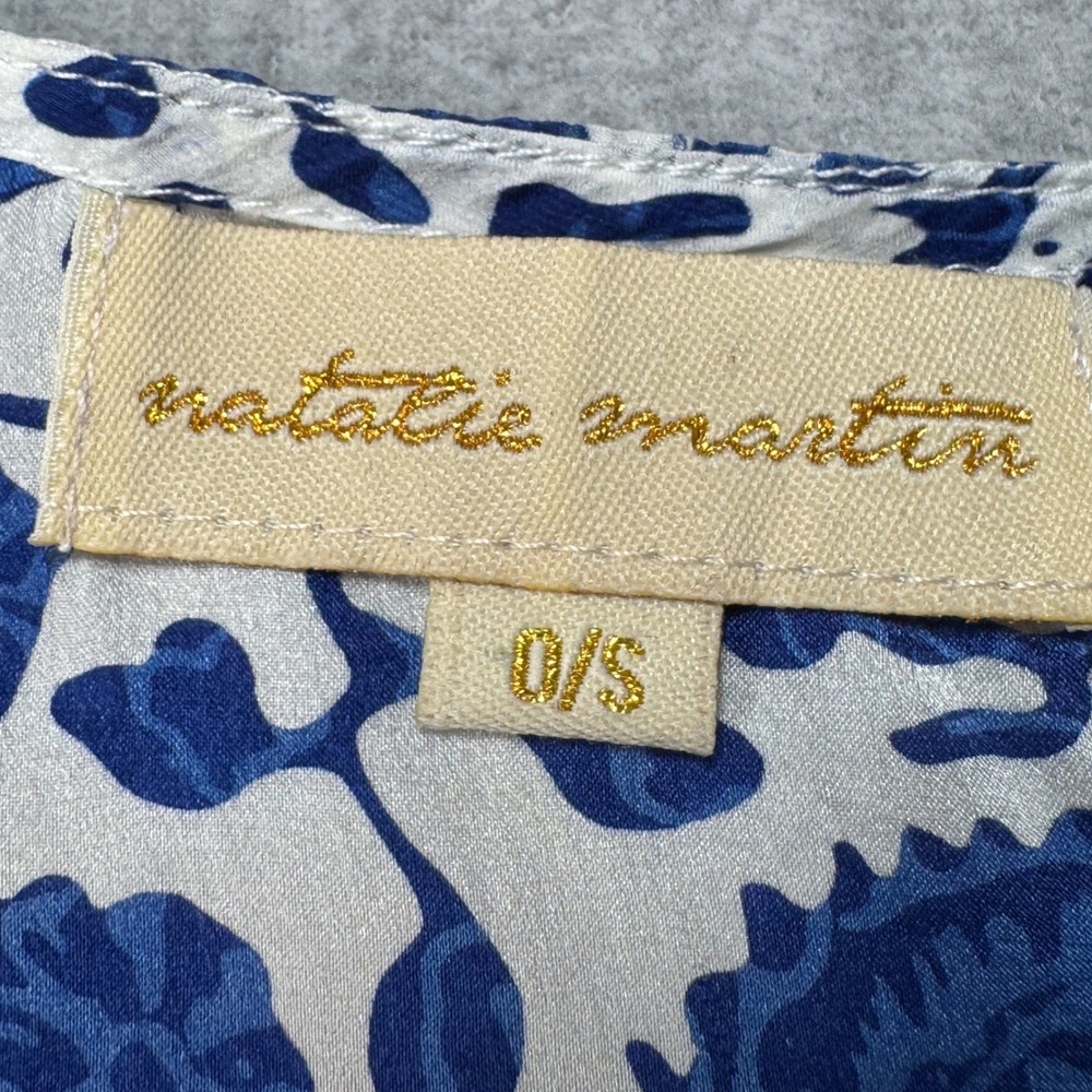 Natalie Martin Hand Painted Batik Draped Cover Up Mini Dress Cold Shoulder OS - Picture 7 of 9